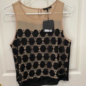 NWT Rye Black and Tan Crochet Shirt
